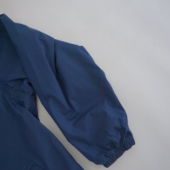 Vintage Wet Skins Blue Zip Up 100% Nylon Waterproof Stowaway Hood Raincoat M - Picture 4 of 11